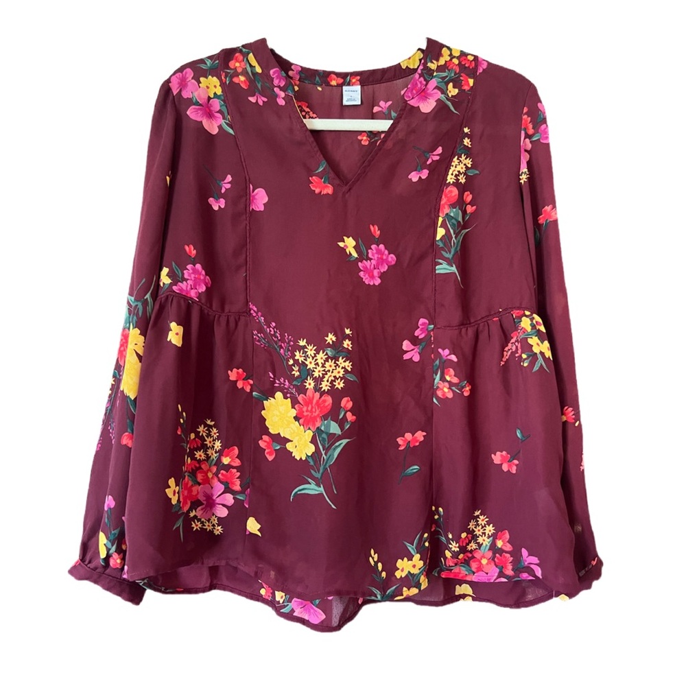 Old Navy floral blouse size S